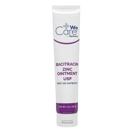 Dynarex Bacitracin Zinc Ointment USP - Burn Cream and Antibiotic Ointment for Minor Cuts, Diaper Rashes, Wound Care and First Aid, 4 oz. Tubes - 1 Case of 72 Tubes