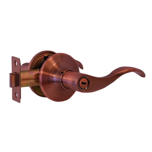 Constructor PRELUDE Privacy Door Lever Handle Lock Set for Bedroom and Bathroom Antique Copper Finish