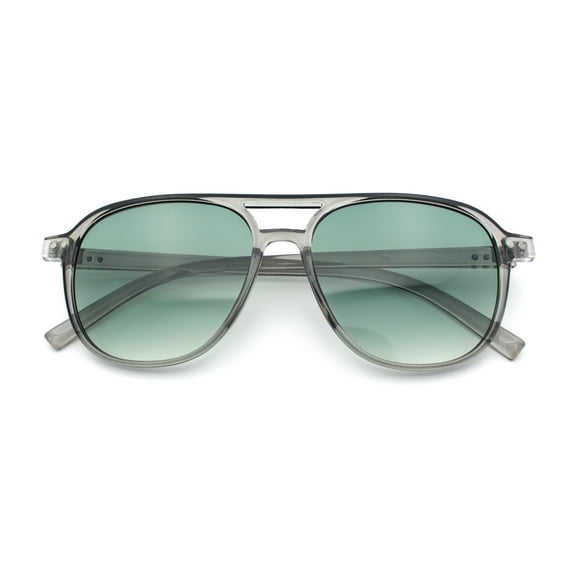 Thin Plastic Racer Boyfriend Retro Fashion Light Sunglasses Slate - Green