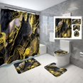 thumbnail image 1 of Aosijia 4 Pcs Marble Shower Curtain Sets Bathroom Sets with Shower Curtain and Rugs and Accessories Rug Toilet Lid Cover and Non-Slip U Shape Mat Waterproof Shower Curtain with 12 Hooks, 1 of 5