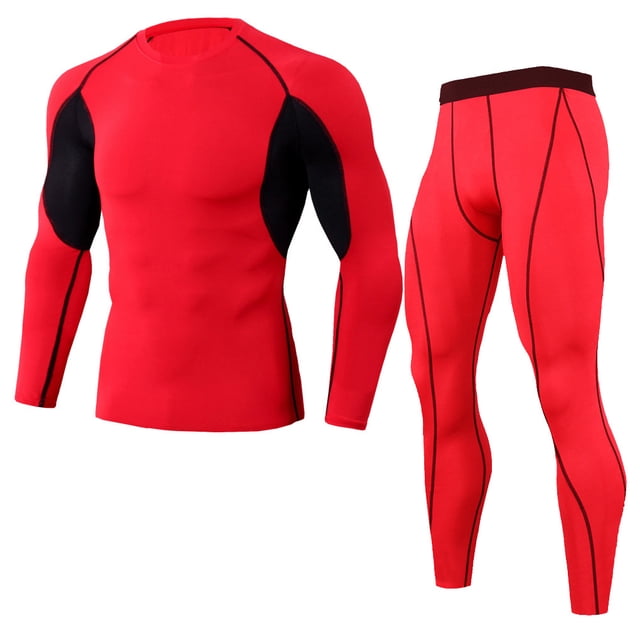 Qarigey Conjuntos de ropa interior térmica de invierno para hombre, Calzoncillos largos a prueba de viento, mallas elásticas de manga larga, traje para conjuntos de ropa Rojo SG Qarigey AP013580-08