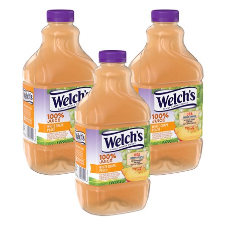 Welch's 100% Fruit Juice, White Grape Peach, 64 Fl Oz (Pack of 3)