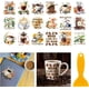 thumbnail image 1 of 18 hojas de pegatinas de transferencia de bebidas de café de 3,9 x 3,6 pulgadas, pegatinas de café, pegatinas de transferencia de granos de café, 1 of 9