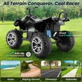 thumbnail image 5 of Funcid 24V 7AH Electric Kids ATV, 2 Seater Ride on Car with Steel Frame, Ride on Toy for Big Kids 3-10 Years w/ Bluetooth, Music, LED Lights, Black, 5 of 11
