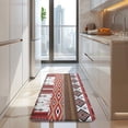 thumbnail image 4 of Red Boho Tribal Diamonds and Rectangles Pattern Kitchen Rug Mat,Kitchen Runner Rugs Non Skid Washable,Decorative Kitchen Floor Mats for Kitchen,Sink,Laundry,17"x47.2", 4 of 7