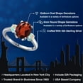 thumbnail image 2 of Gem Stone King 3.30 Ct Oval Red Garnet White Simulated Opal 925 Sterling Silver Ring (Size 6), 2 of 6