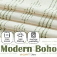 thumbnail image 2 of Curtainking Boho Kitchen Curtains36 inch Green on Beige Farmhouse Rustic curtains Geometric Striped Light Filtering Window Curtain Linen Tier Curtains 2 Panels, 2 of 6