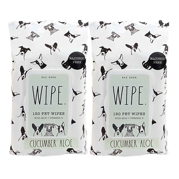 Rae Dunn "WIPE." Pet Wipes with Aloe and Vitamin E. Cucumber Aloe Scent (2 Pack)