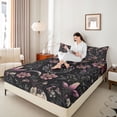 thumbnail image 4 of Homewish Jungle Groovy Flower Full Size Sheets for Adult, Cartoon Cat Animal Bed Sheets, Boho Rustic Farmhouse Sheet Sets, Ultra Soft Bedroom Decor, 4-Piece, 4 of 7