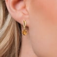 thumbnail image 3 of Gem Stone King 14K Yellow Gold Orange Red Madeira Citrine and Lab Grown Diamond Earrings for Women | 2.25 Cttw | Gemstone November Birthstone | Oval 8X6MM, 3 of 6