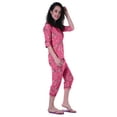 thumbnail image 3 of Moomaya Printed Cotton 3/4 Sleeve Shirt With Capri 2 Piece Nightwear Set Sleepwear For Womens, 3 of 7