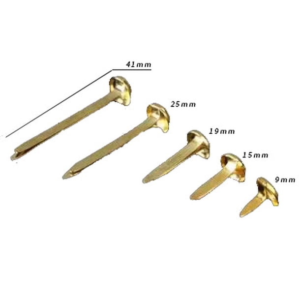 Bricolaje hecho a mano garra protección del medio ambiente galvanoplastia oro plata dos pies clavo figura clavo metal doble pie clavo ocho pies