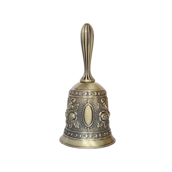 Loud Hand Bells, Dinner Bell for Inside Classroom, Bronze Retro Hand Bells for Adults, for Food Line, Alarm, Jingles, Ringing, Wedding Bells, Service Bell Call, Vintage Bell, Bronze