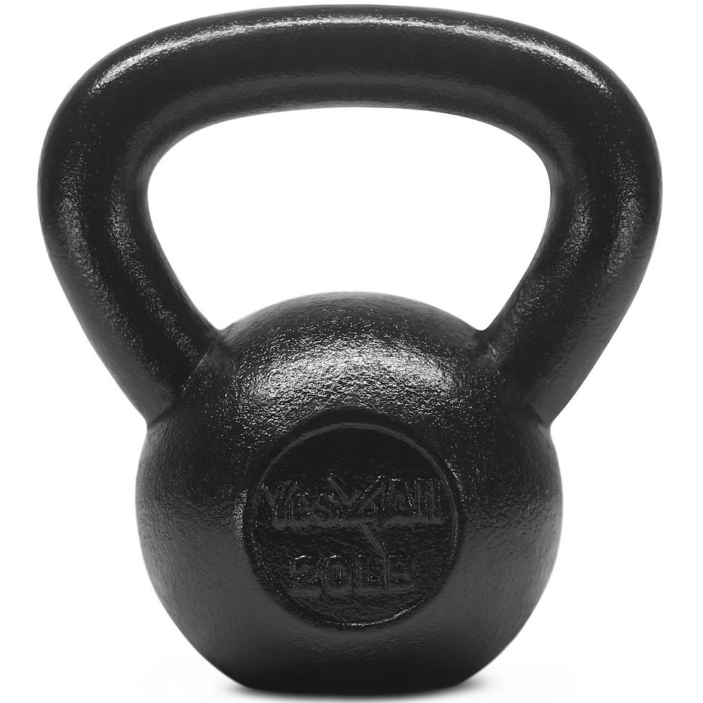 Yes4All 20 lbs Kettlebell Cast Iron Kettlebell Weights (Single)