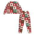 thumbnail image 3 of Tutolipy Christmas Tree Printed Drawstring Pajamas for Women Soft Sleepwear Crewneck Nightwear Long Sleeve Tops Jogger Pants Pajama Sets, 2XL, 3 of 7