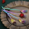 thumbnail image 3 of Matt Rainbow Dinner Forks 6 Piece, Stainless Steel 8.4'' Forks Silverware Set, Dessert Forks, Table Forks, Salad Forks for Home, Kitchen or Restaurant, Dishwasher Safe, 3 of 7