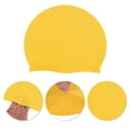 thumbnail image 3 of Gorro de natación sólido de silicona impermeable amarillo de 1 pieza de Bargains Únicos, 3 of 5