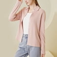 thumbnail image 2 of Ladies Early Autumn Solid Color German Velvet Lapel Cardigan Top for Daily Wear and Versatile Style, 2 of 8