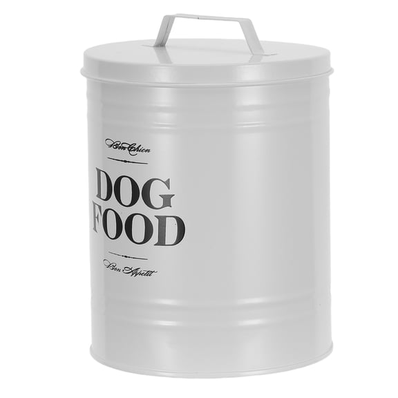 Healifty White Metal Pet Food Storage Container with Airtight Lid for Kitchen Countertop Organization