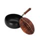 thumbnail image 4 of Sartén Wok Wok de Fondo Redondo Sin Recubrimiento Salteado Mango de Madera Utensilios de Cocina Ollas Generales Gas Wok Pan con tapa, 4 of 9