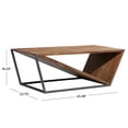 thumbnail image 4 of DecMode 45" x 16" Brown Wood Diagonal Open Frame Geometric Coffee Table with Gray Metal Base, 1-Piece, 4 of 17