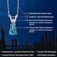 thumbnail image 2 of Gem Stone King 14K White Gold London Blue Topaz and White Topaz Pendant Necklace for Women | 0.81 Cttw | Gemstone November Birthstone | Pear Shape 7X5MM | With 18 inch Chain, 2 of 6