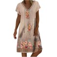 thumbnail image 2 of CENGNIAN Womens Plus Size Sun Dress on Casual Loose Summer Printed Short Sleeve Dress Beach Sundress Dresses, 2 of 5
