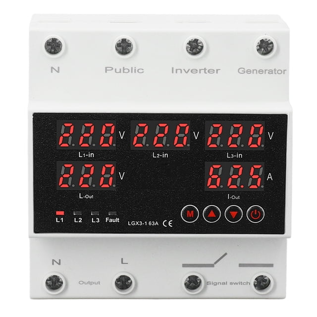 Interruptor De Protección De Subtensión, Sobretensión, Sobrecorriente, 63A, Interruptor De Transferencia Automática ATS Trifásico De 4 Cables