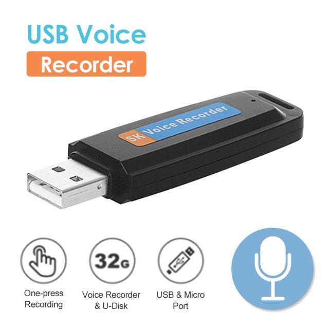 SK001 Portable U Disk TF Card USB Digital Audio Voice Recorder Pen (Negro)