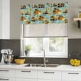 thumbnail image 4 of 2 Pack Valances for Window, Construction Truck Short Curtains for Kitchen Bedroom Living Room, Cartoon Grips and Bulldozers Green Rod Pocket Small Window Treatment Valance Drapes 60 x 18 Inch, 4 of 8