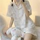 thumbnail image 3 of Sanrio-Pijama de Hello Kitty para mujer, traje de manga corta de dibujos animados, ropa de casa, vestido de verano, Cinnamoroll Kuromi Melody, 3 of 4