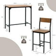 thumbnail image 4 of Giantex 3 Pieces Bar Table Set, Pub Table Set, Modern Industrial-style Table & Chair Set for Kitchen, Dining Room, Easy Assembly, 4 of 10