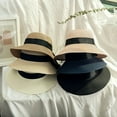 thumbnail image 5 of CoCopeaunt Summer Korea Fashion Ribbon Bow Lady Straw Hat Beach Resort Sun Block Foldable Beach Hat, 5 of 6