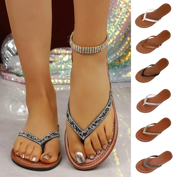 Gealkoca Women's Flip Flops, Casual Flat Thong Sandals, Comfortable Non-Slip Rubber Sole, Big Sizes Available for Spring & Summer for Indoor & Outdoor Wear,5.5