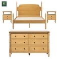 thumbnail image 3 of Walker Edison Vivienne Easy Assembly 4-Piece Solid Wood Bedroom Set with Queen Bed Frame, Two 2-Drawer Nightstands and 6-Drawer Dresser - Natural, 3 of 11