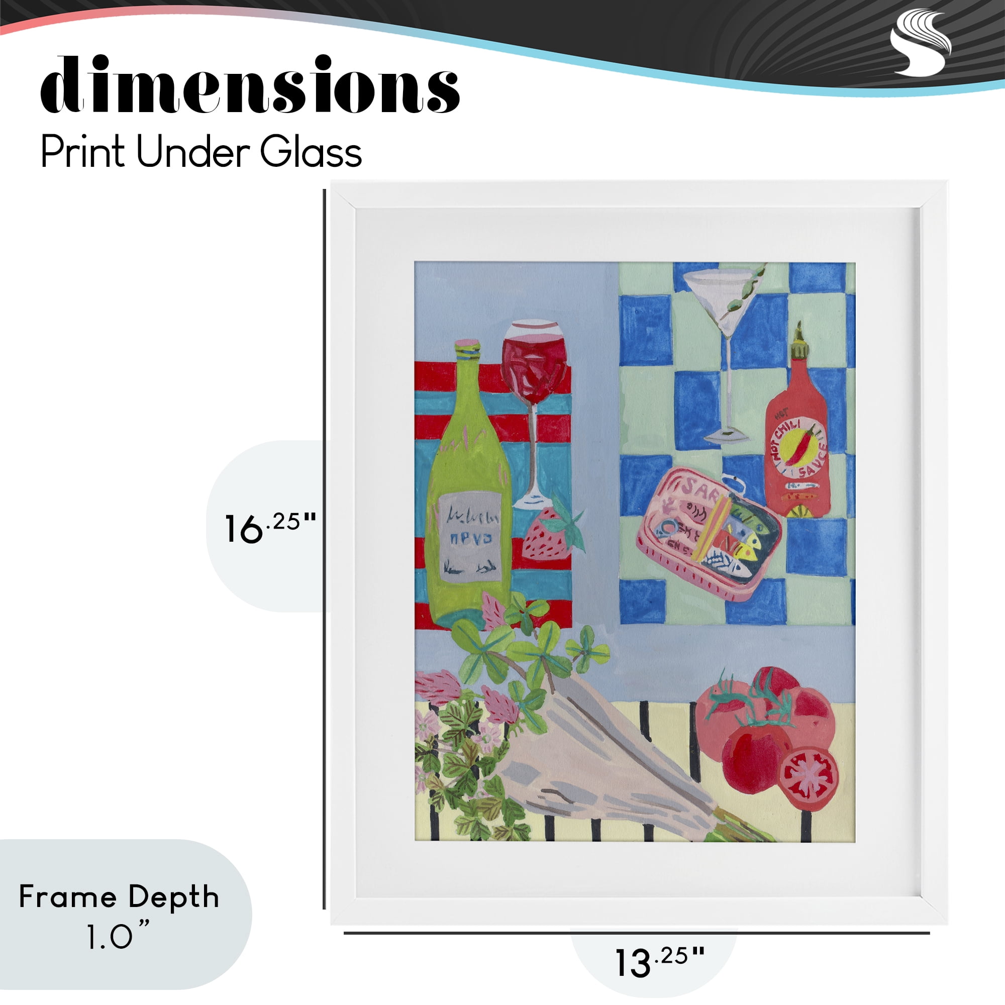 Stupell Industries Saucy Kitchen Secrets White Framed Print Under Glass, design by Melissa Wang
