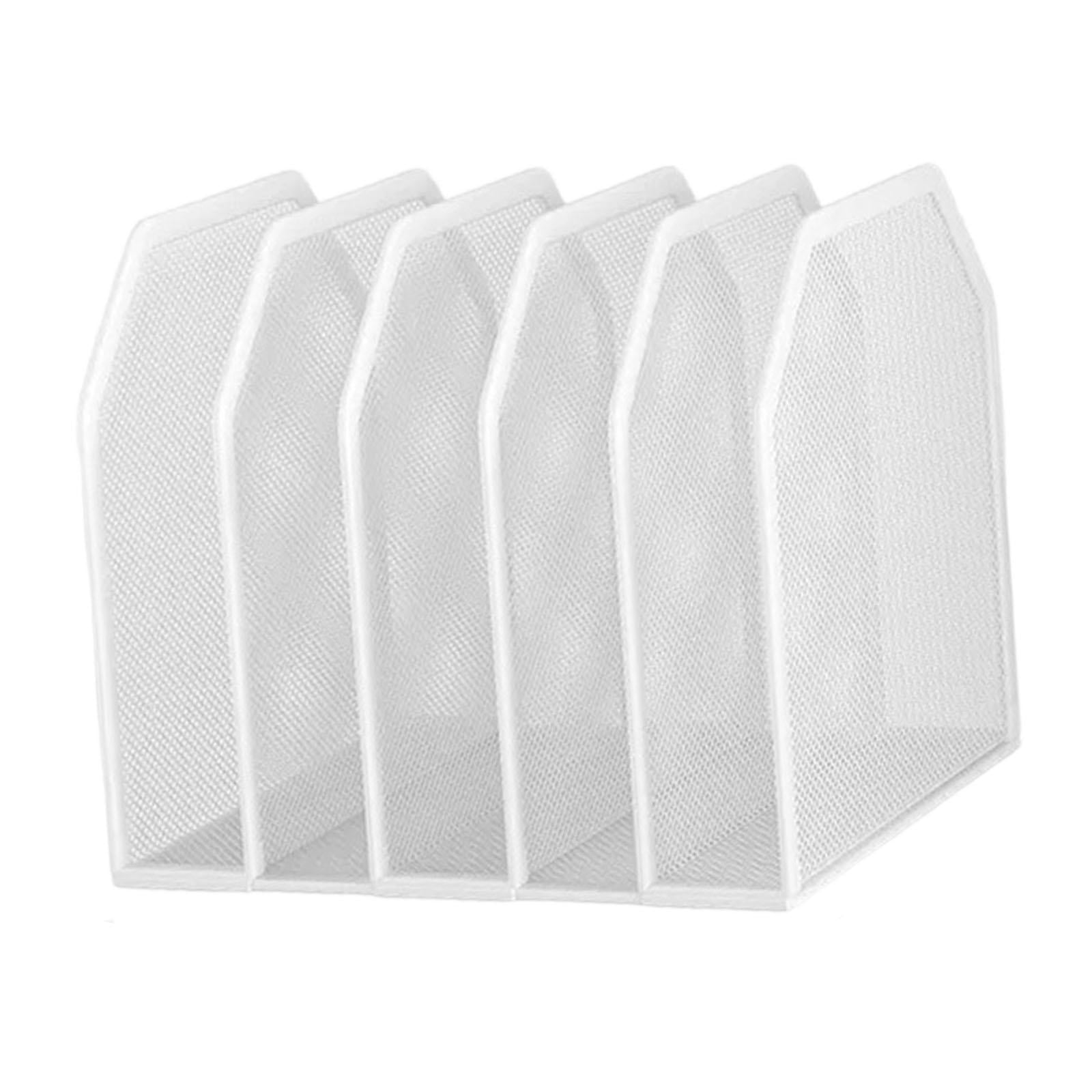 figatia Desk File Organizer File Folder Metal File Holder Paper Sorter Paper Organizer Management Stand for Office Supplies Classroom White