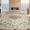 thumbnail image 2 of Design&I 6'x9' Washable Area Rug Vintage Trellis Medallion With Boho Floral Scroll And Ornamental Border for Dining Room, Under Table, Office, Snag-Free, 2 of 7