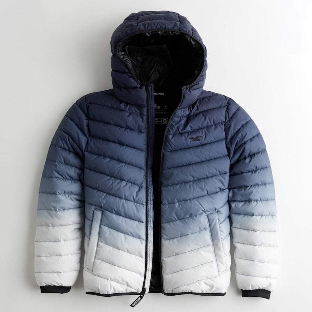 Hollister Mens Ombré Puffer Jacket Size 