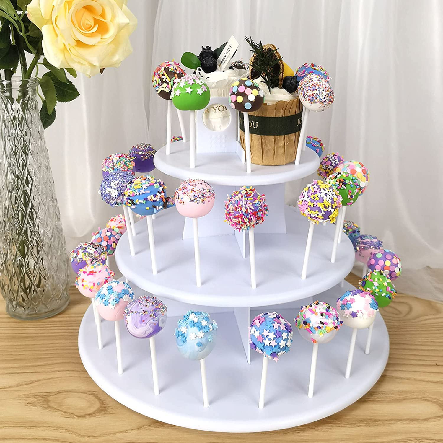 Cake Pop Stand, 20 Hole Lollipop Holder Candy Table Display ...