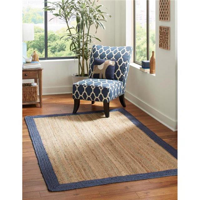 Unique Loom 3138934 8 x 10 ft. Goa Braided Jute Rectangle Rug, Natural