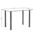 thumbnail image 3 of Hassch Tempered Glass Dining Table with Metal Legs, 43in Rectangular Kitchen Table for Home Office, Transparent, 3 of 6