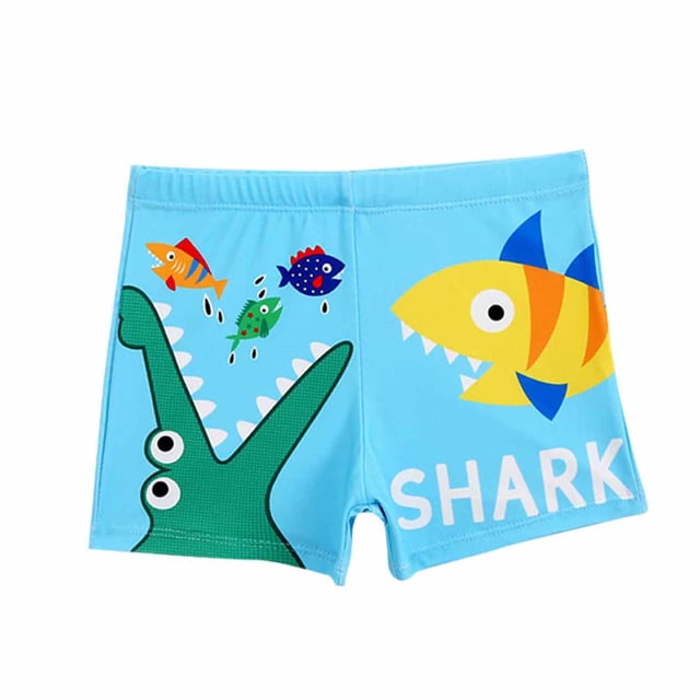 LSLJS Boys Swimwear Children's Swimsuit Print Bathing Shorts Flat Angle Swim Trunks With Pants Rope, Boys Swim Trunks