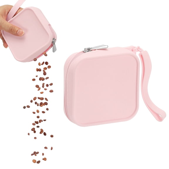 Uxcell Silicone Dog Treat Pouch, Auto Closure, Pocket Size, Portable Walking Bag for Dog and Cat 4x4 Inch (Pink, 1Pcs ), Intended for Pet Travel / Training / Walking