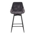 thumbnail image 5 of LumiSource Black Steel, Grey Velvet Diana Counter Stool - Set of 2, 5 of 9