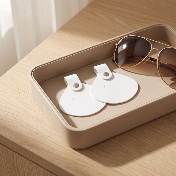 ETEREAUTY White PU Sunglass Nose Pads Comfortable Support with UV , 2 Pieces Replacement Accessories