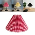 thumbnail image 1 of Pleated Lampshade Cloth Table Ceiling Light Shade Lamp Shade Bedroom Pleats Bedroom Fabric Red Grid, 1 of 8