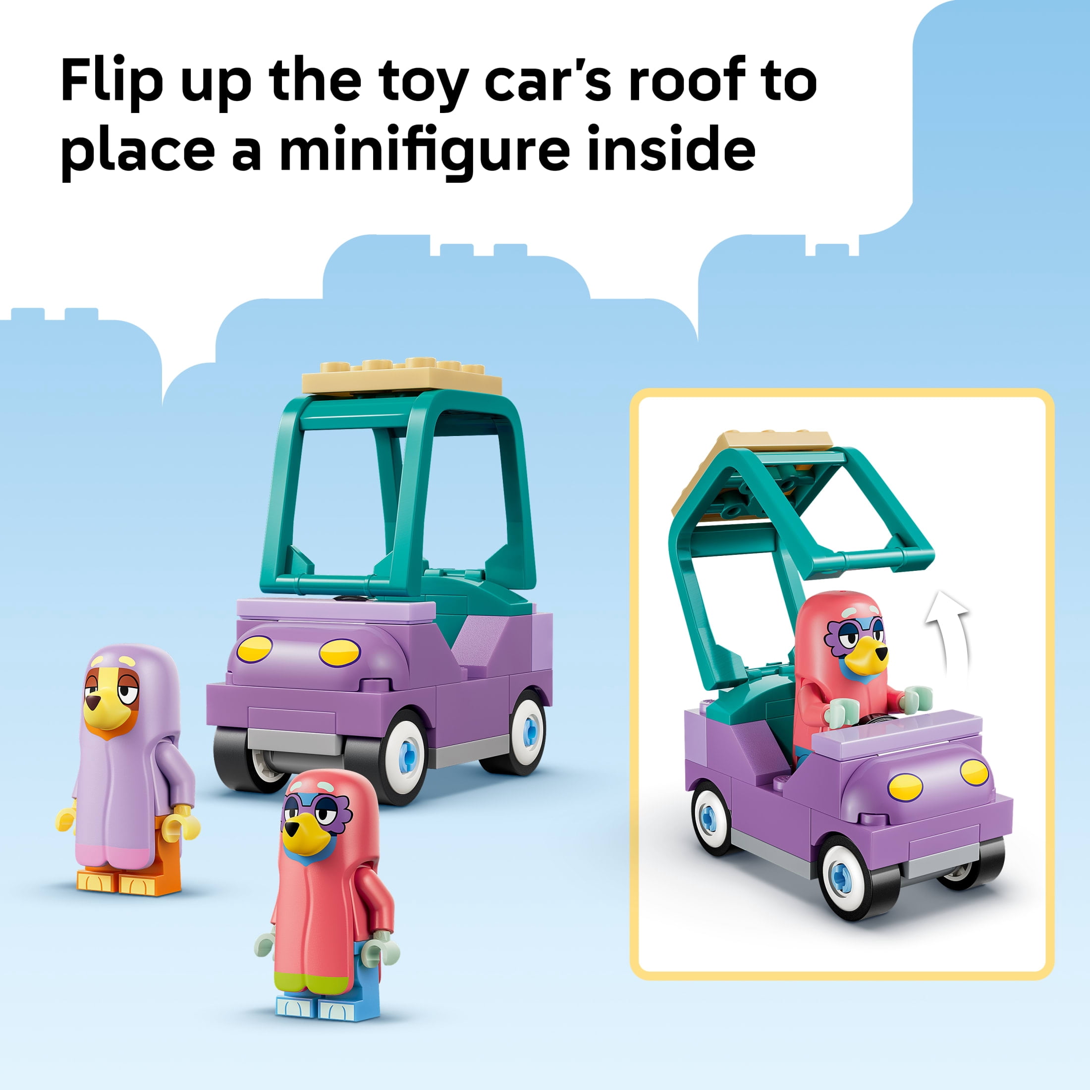 LEGO Bluey Grannies with Bingo and Bluey - Building Toy for Girls & Boys, Ages 4+ - Toddler Car & Playset with 2 Characters - Gift for Birthdays - 11216