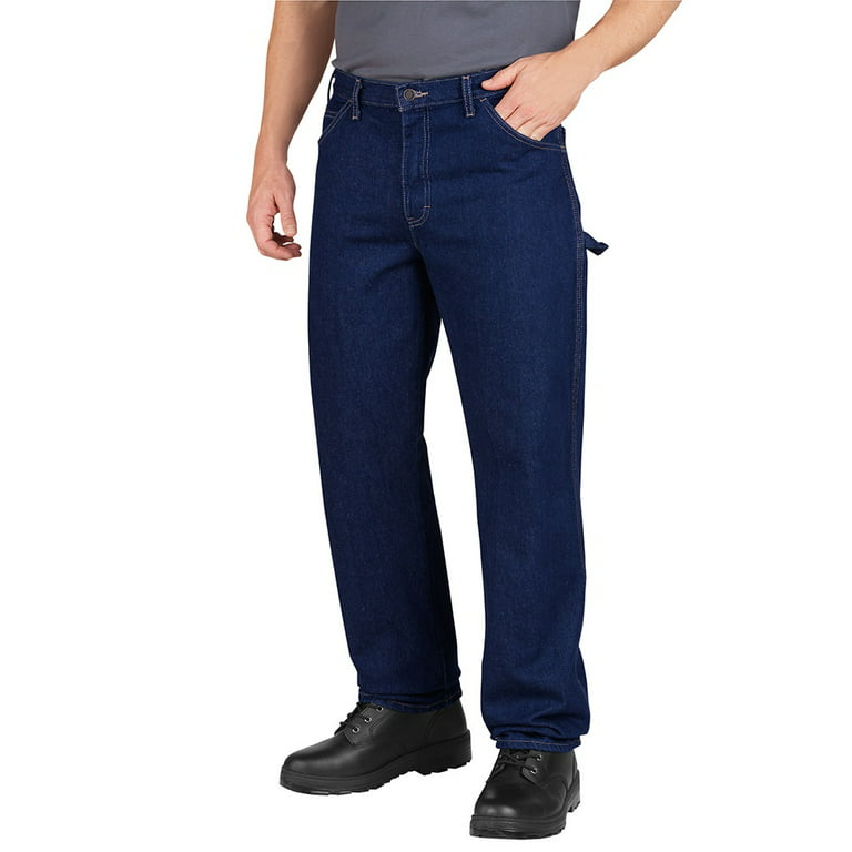 Dickies Men's Industrial Carpenter Denim Jeans Rinsed Indigo Blue