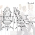thumbnail image 6 of BestOffice Racing Style Gaming Chair with Adjustable Pillows and Footrest for Adult Gamers(Grey), 6 of 7